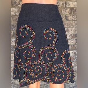 Sevier Skirts Embroidered Wool Blend A-Line Skirt | Vintage Inspired”